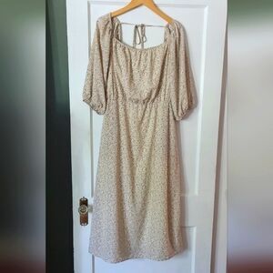 Floral- Square Neck Dress- Size XL
